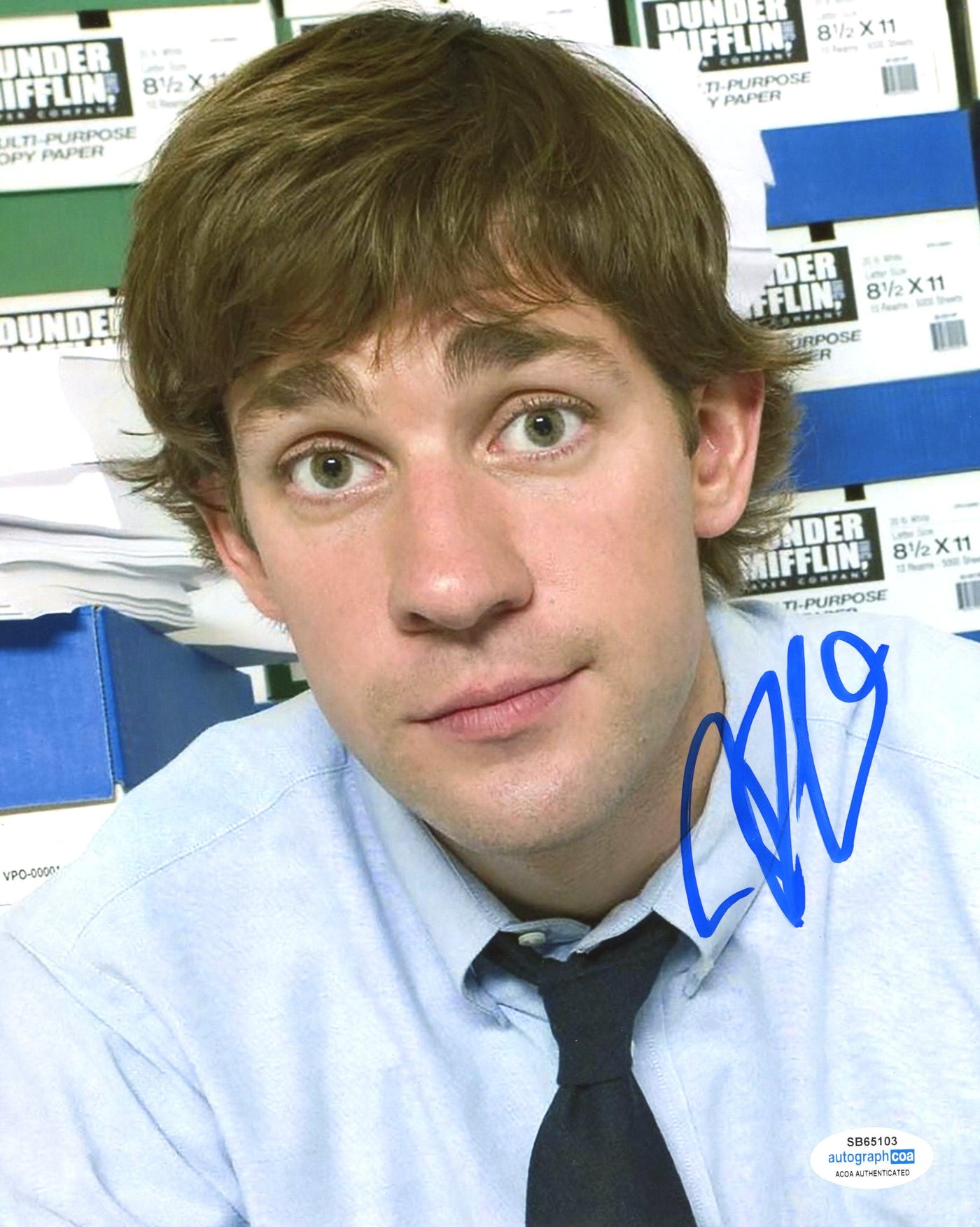 John Krasinski Signed 8x10 Photo The Office Jim Halpert Autographed ACOA #3
