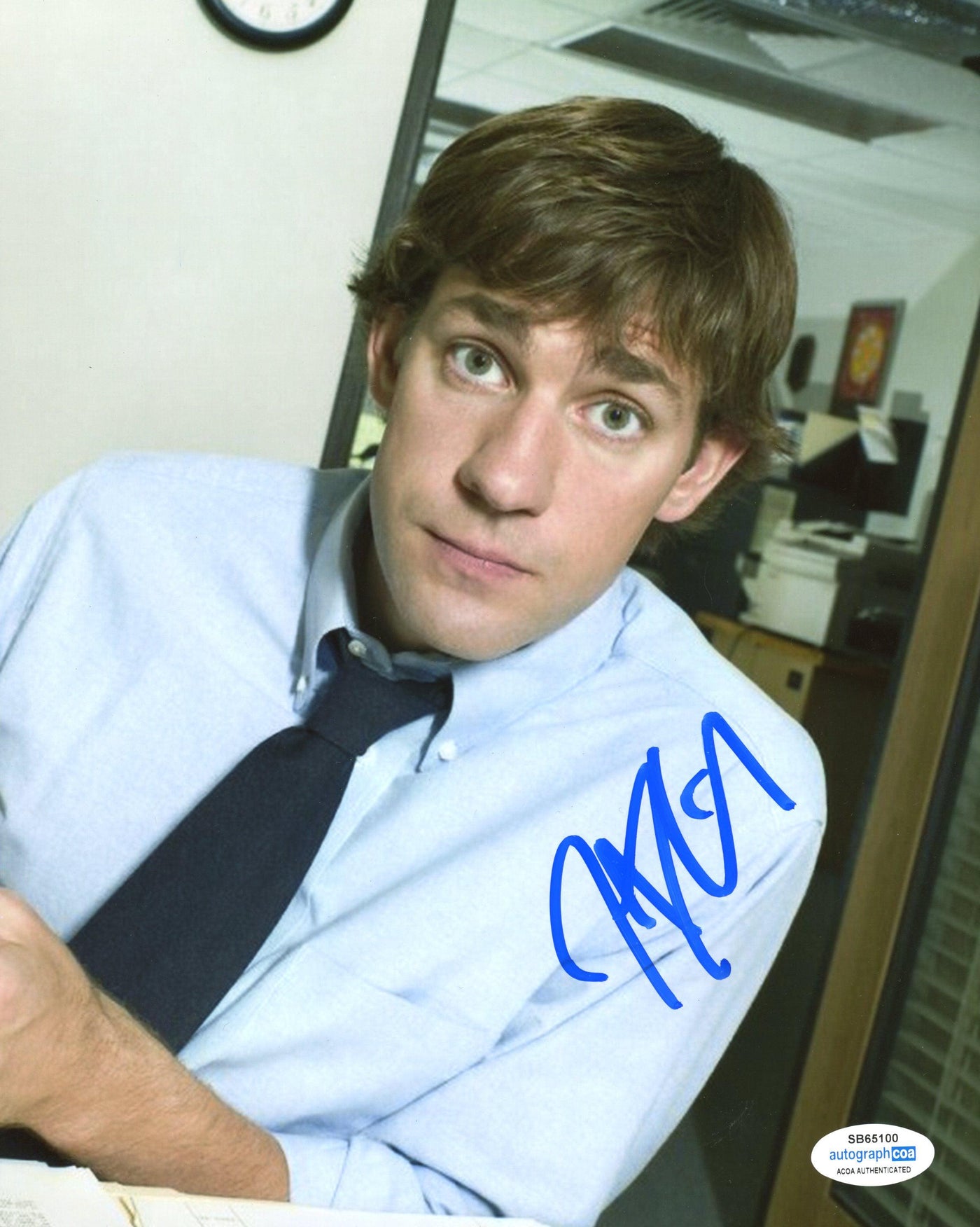 John Krasinski Signed 8x10 Photo The Office Jim Halpert Autographed ACOA