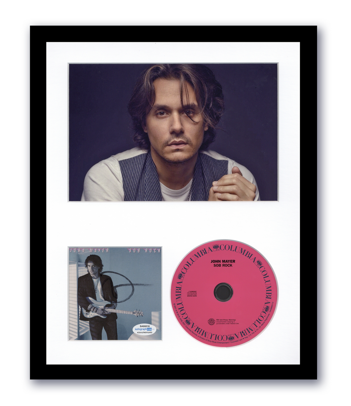 John Mayer Autographed Signed 11x14 Framed CD Photo Sob Rock ACOA