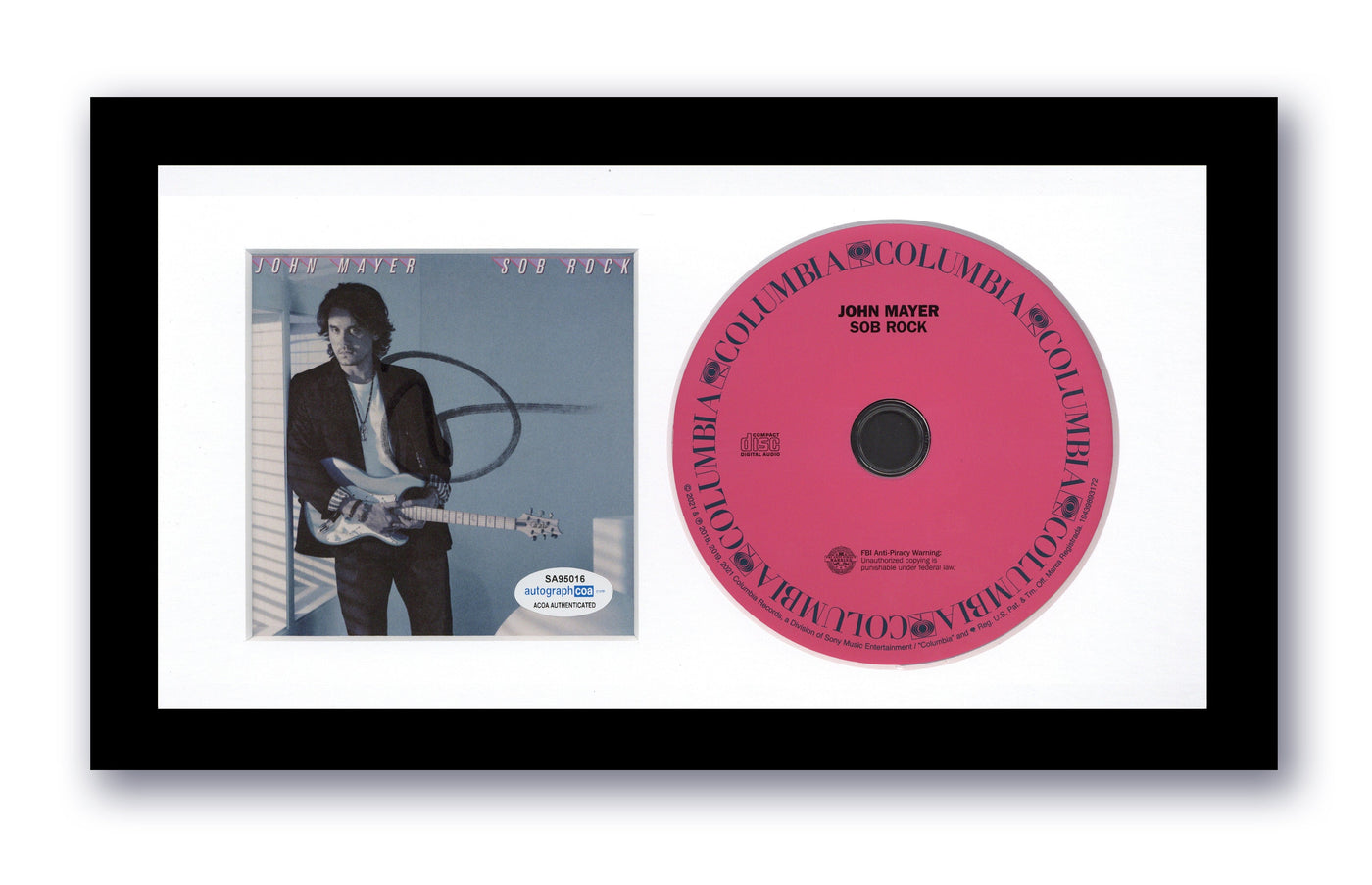 John Mayer Autographed Signed 7x12 Framed CD Sob Rock ACOA