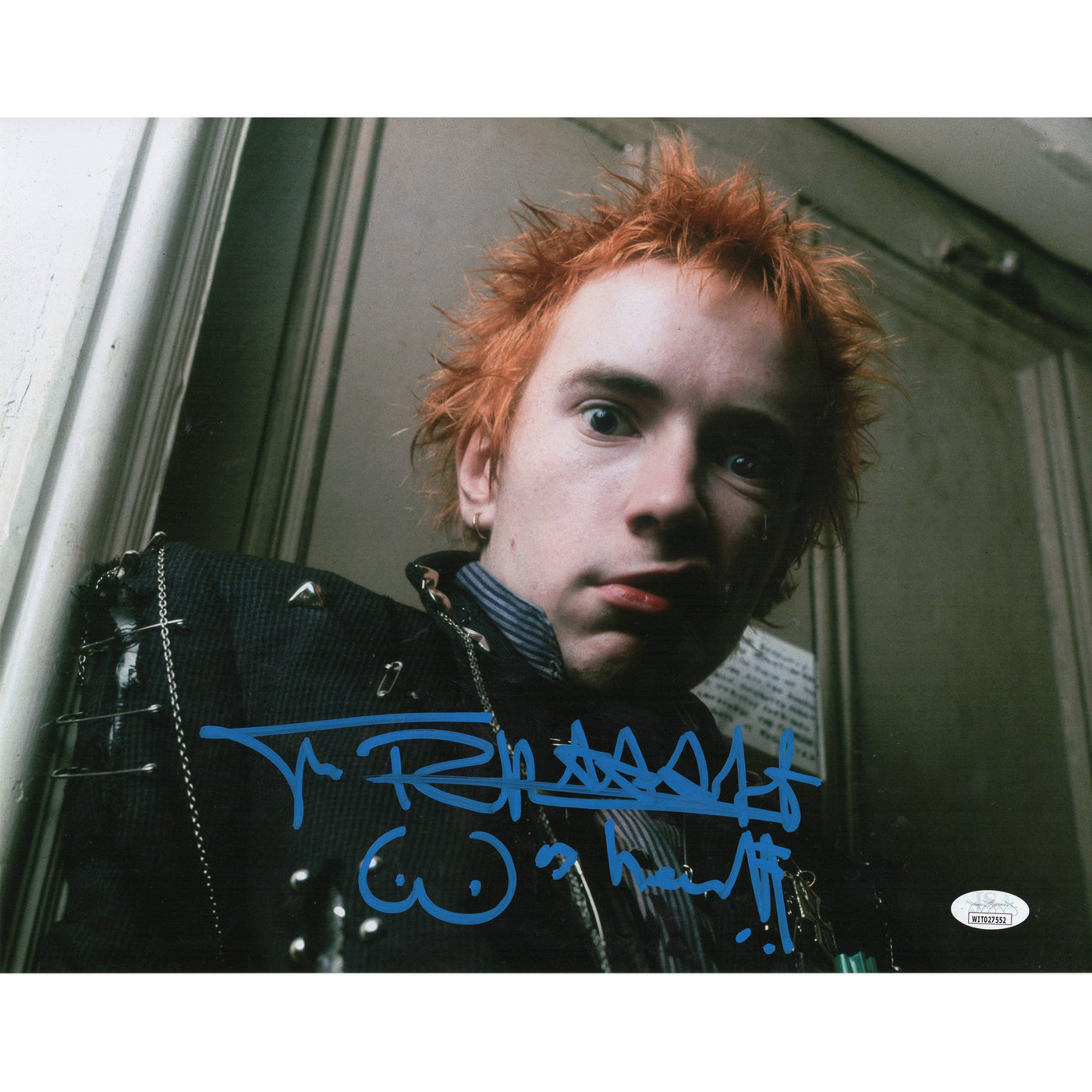 Johnny Rotten Autograph 11x14 Photo Sex Pistols Signed JSA COA Witness 2