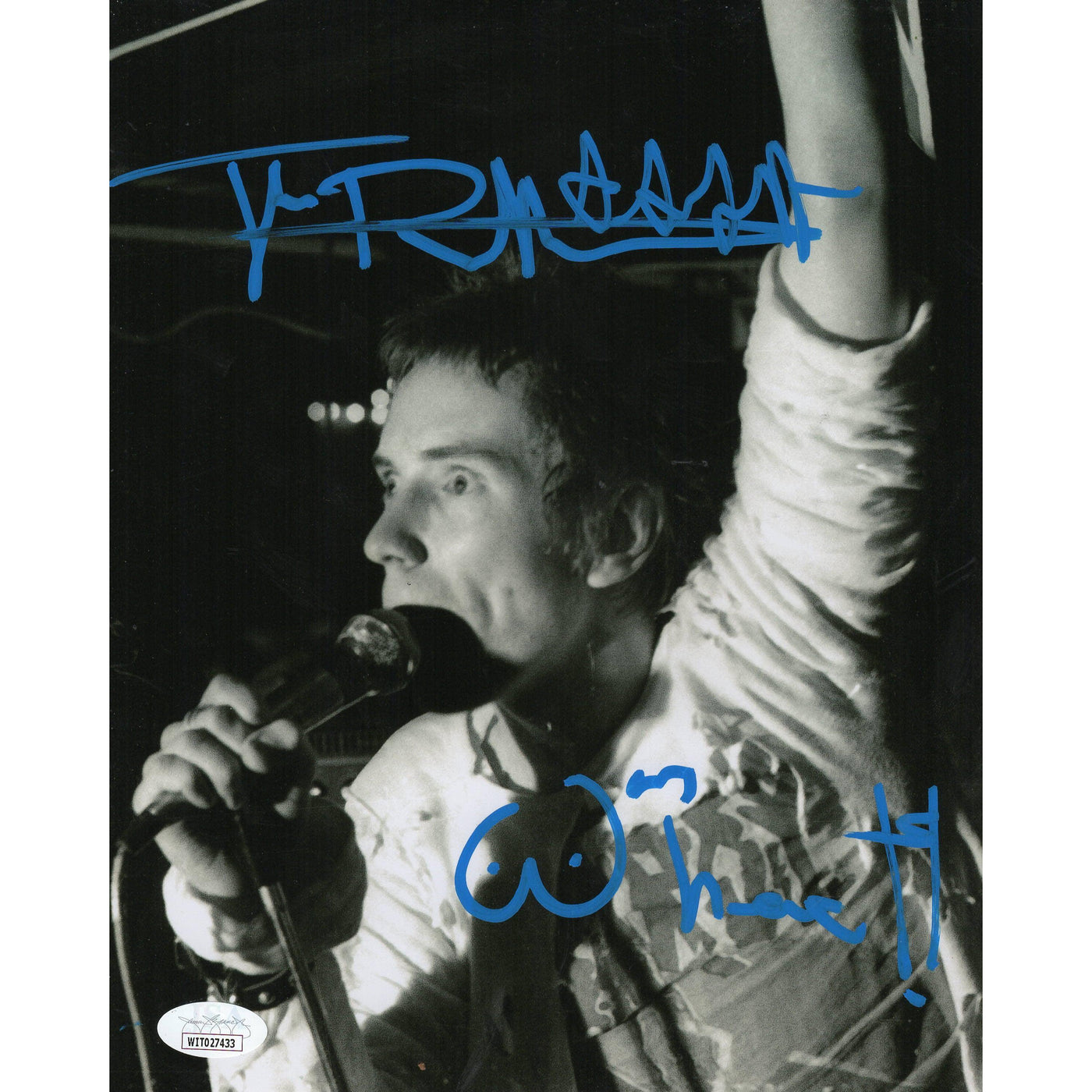 Johnny Rotten Autograph 8X10 Photo Sex Pistols Signed JSA COA Witness 3