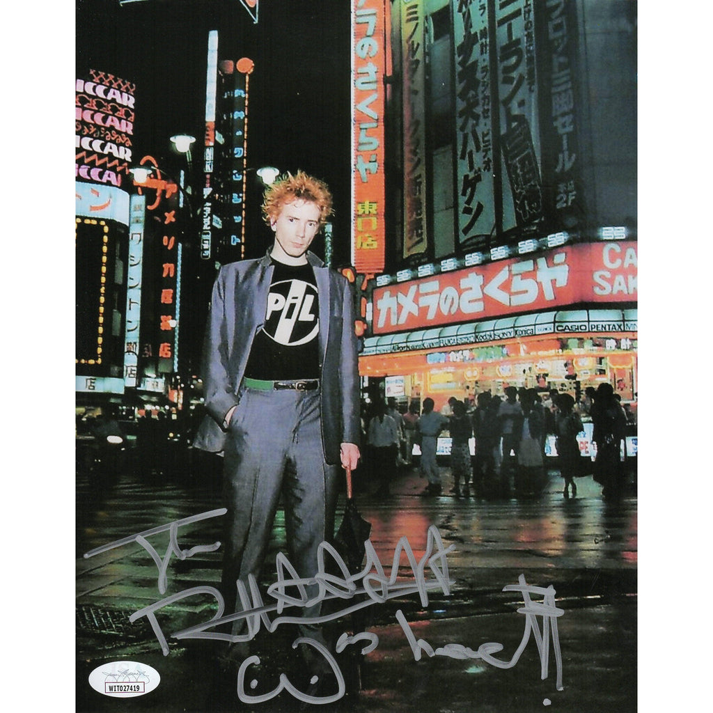 DennisMorrisSexPistols JohnnyRotten写真パネル Johnny Rotten Autograph 8X10 Photo Sex Pistols Signed JSA COA