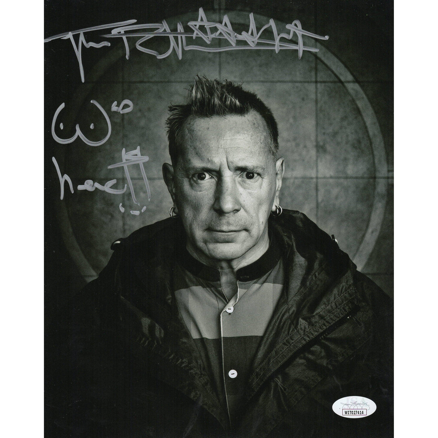 Johnny Rotten Autograph 8X10 Photo Sex Pistols Signed JSA COA Witness