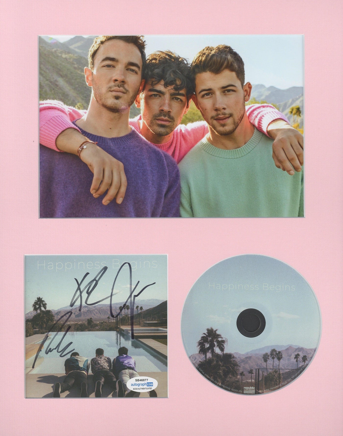 Jonas Brothers Signed CD Cover Framed 11x14 Joe Kevin Nick Jonas Autographed ACOA