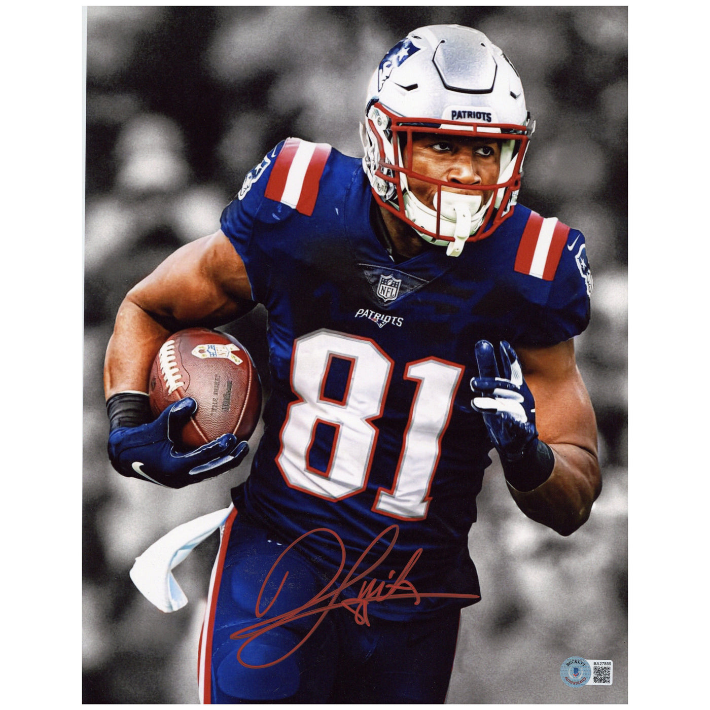 Jonnu Smith Signed 11x14 Photo New England Patriots Autographed BAS COA
