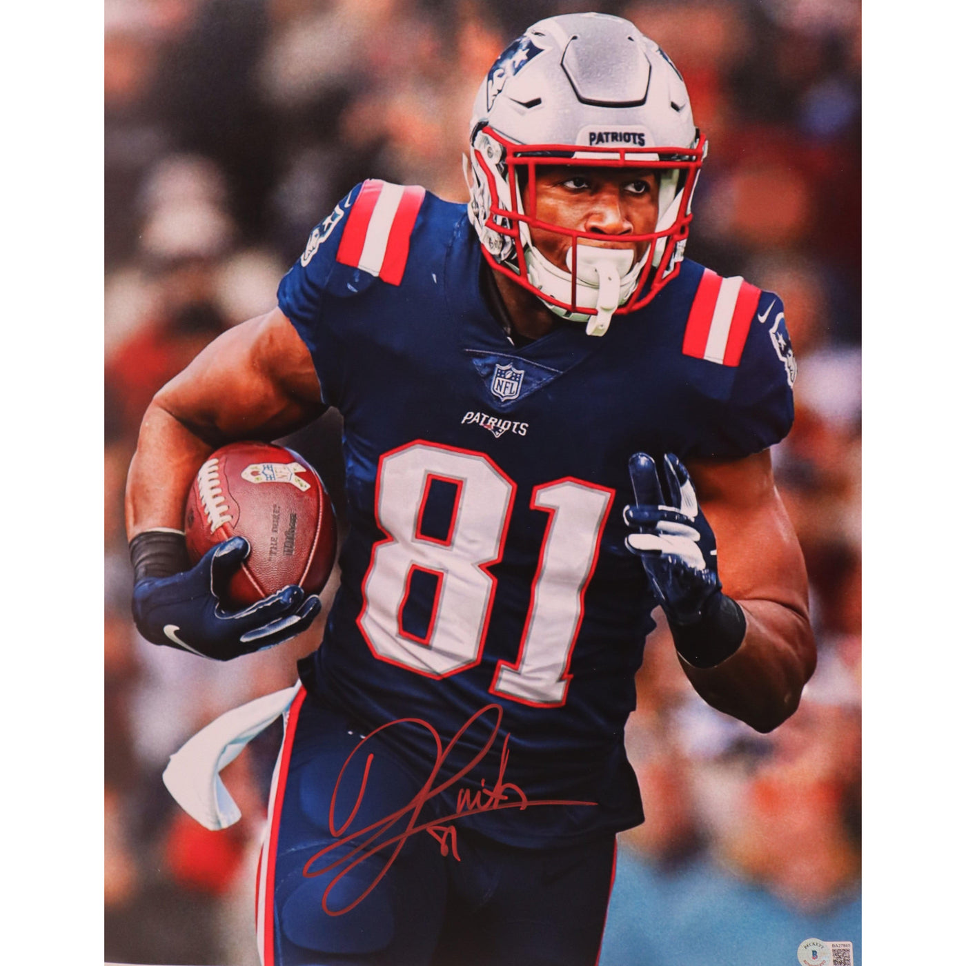 Jonnu Smith Signed 16x20 Photo New England Patriots Autographed BAS COA