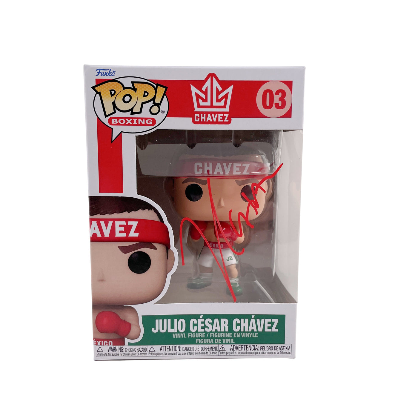 Julio Cesar Chavez Autographed Funko Pop Hall of Famer Signed JSA COA Red