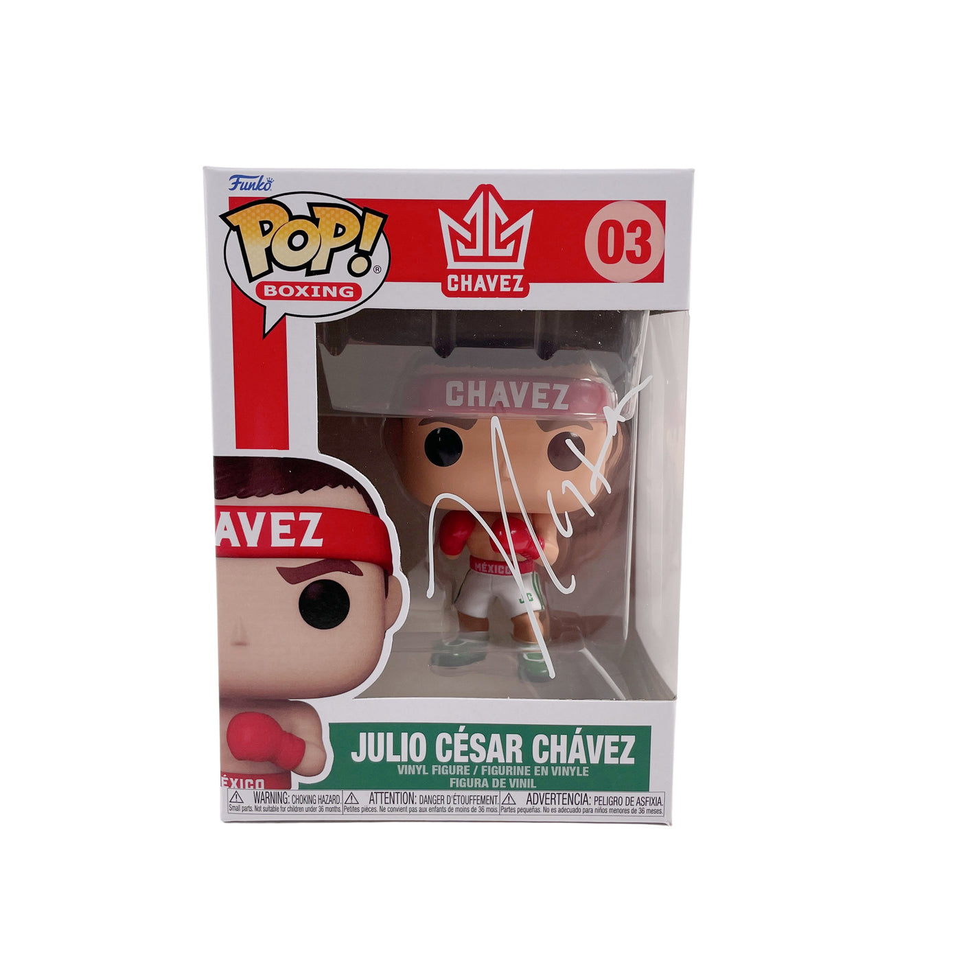 Julio Cesar Chavez Autographed Funko Pop Hall of Famer Signed JSA COA White