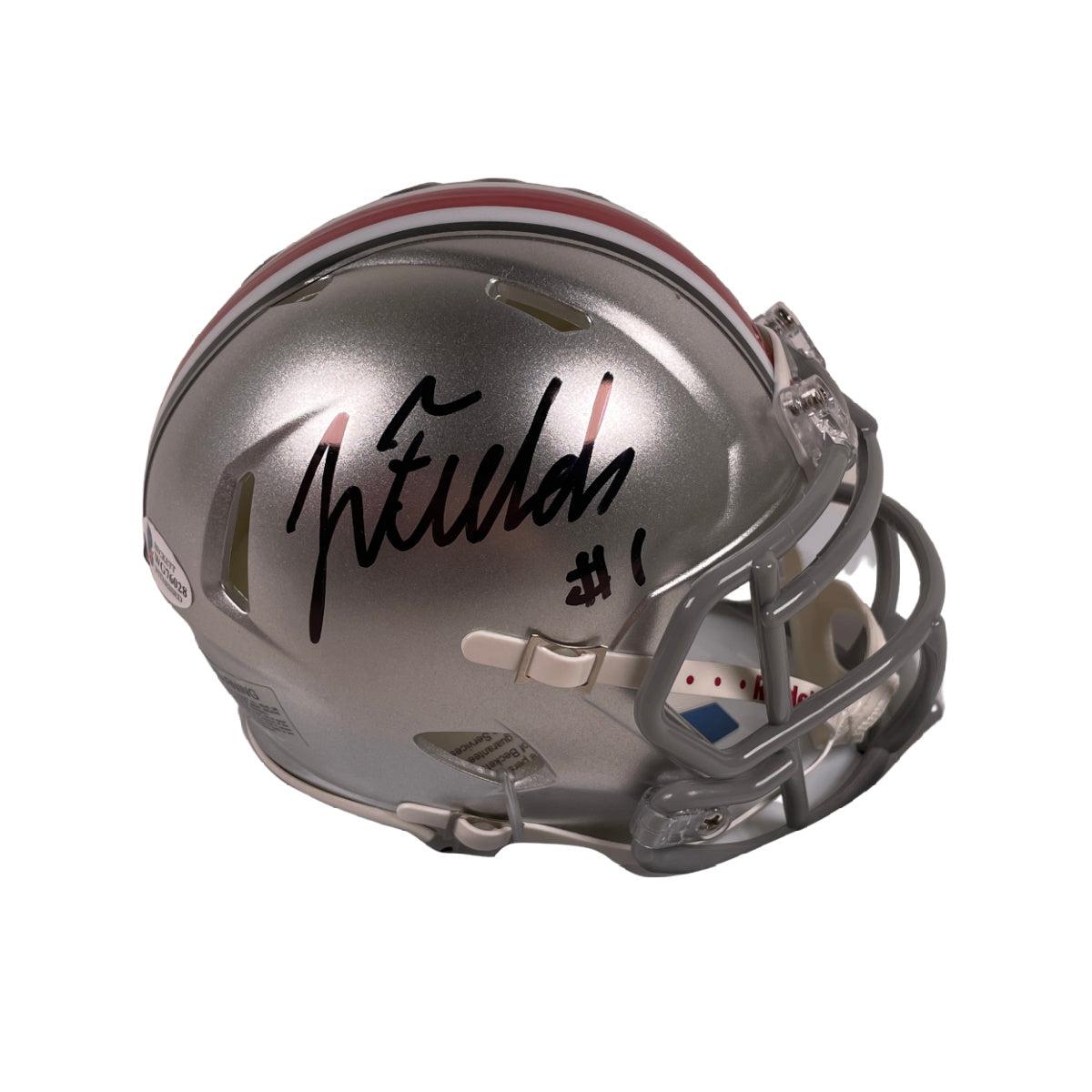 Justin Fields Autographed Ohio State Mini Football Helmet - BAS COA
