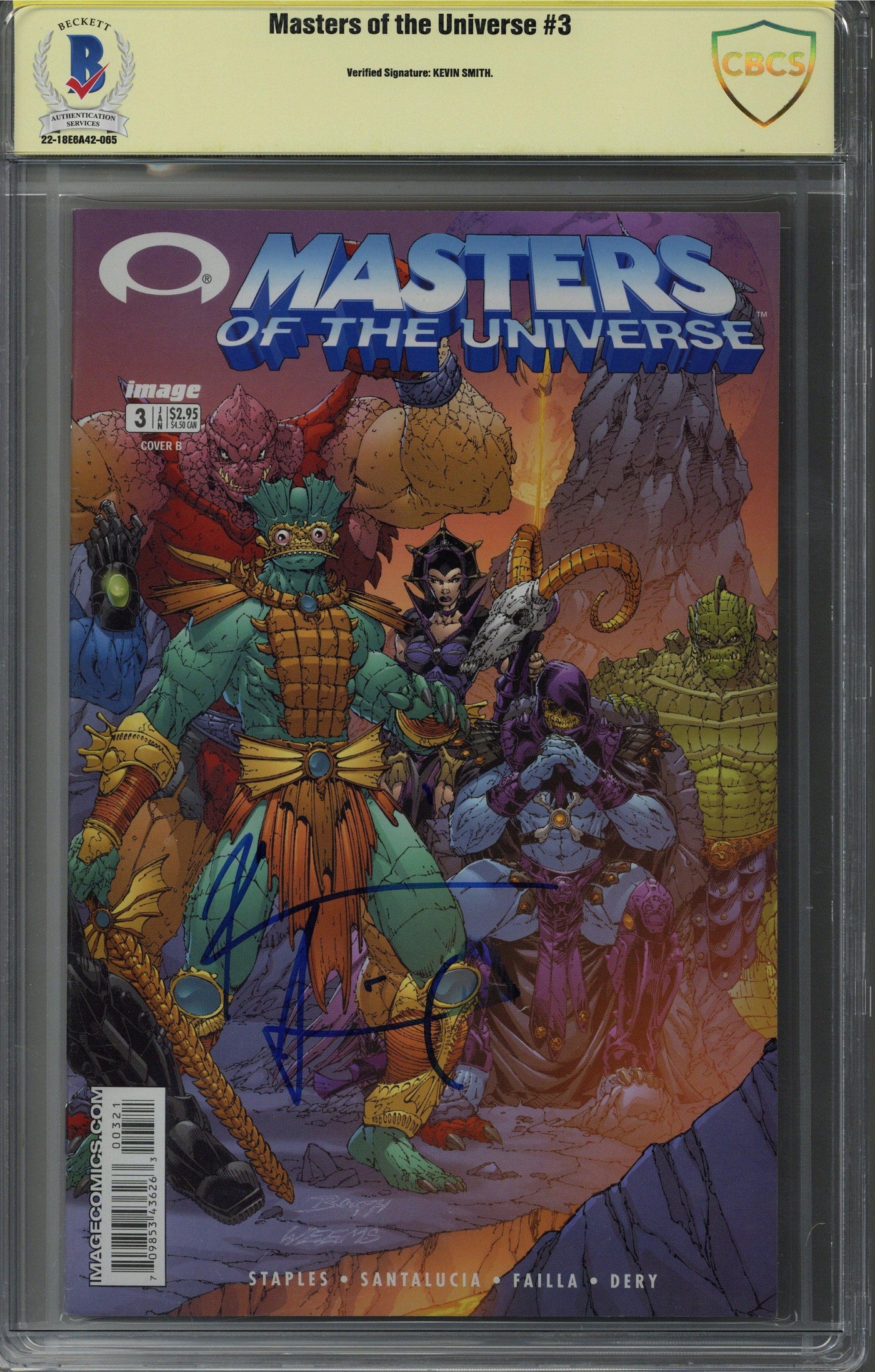 KEVIN SMITH SIGNED MASTERS OF THE UNIVERSE #3 COMIC BOOK CBCS