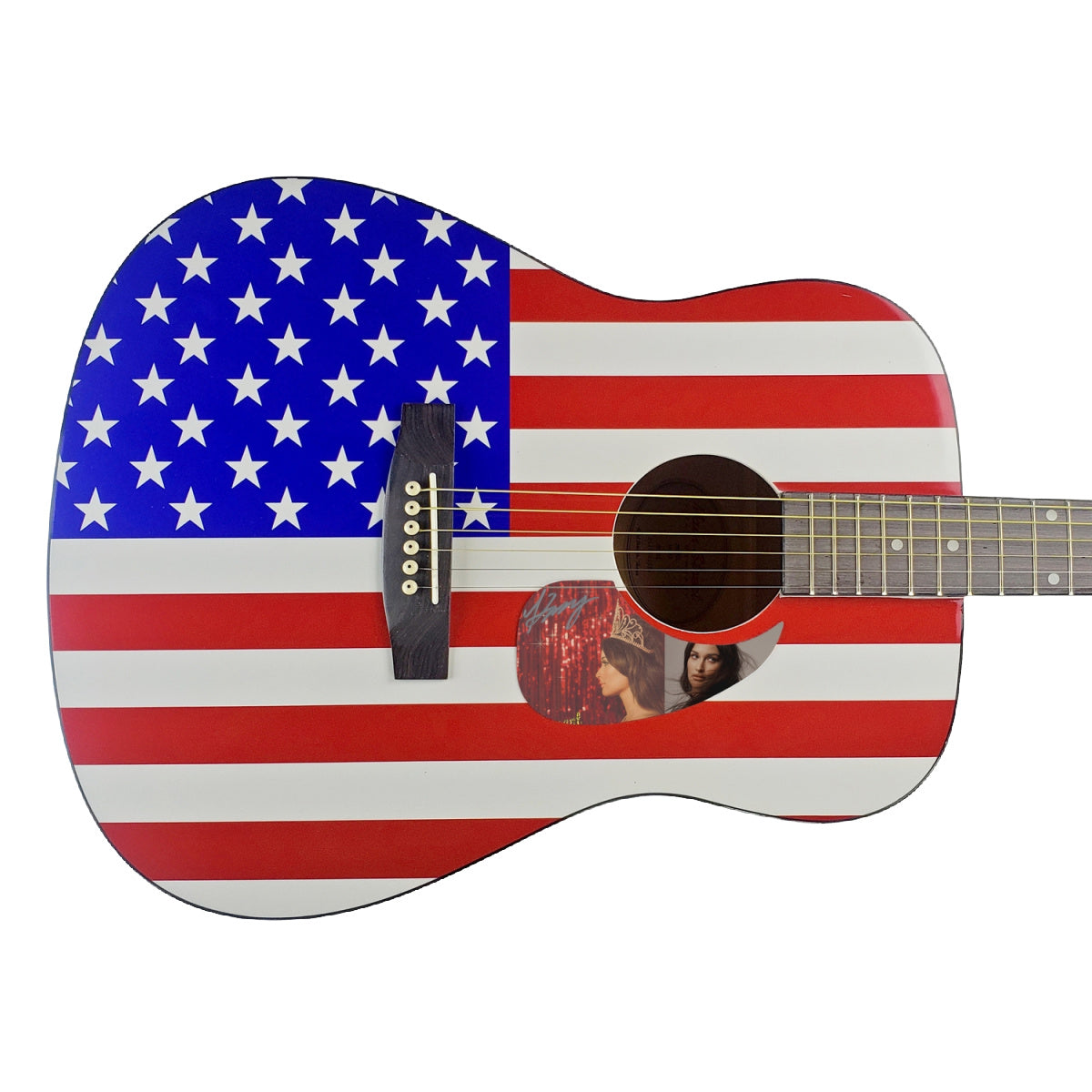 Kacey Musgraves Autographed Signed USA Flag Acoustic Guitar Country Music ACOA