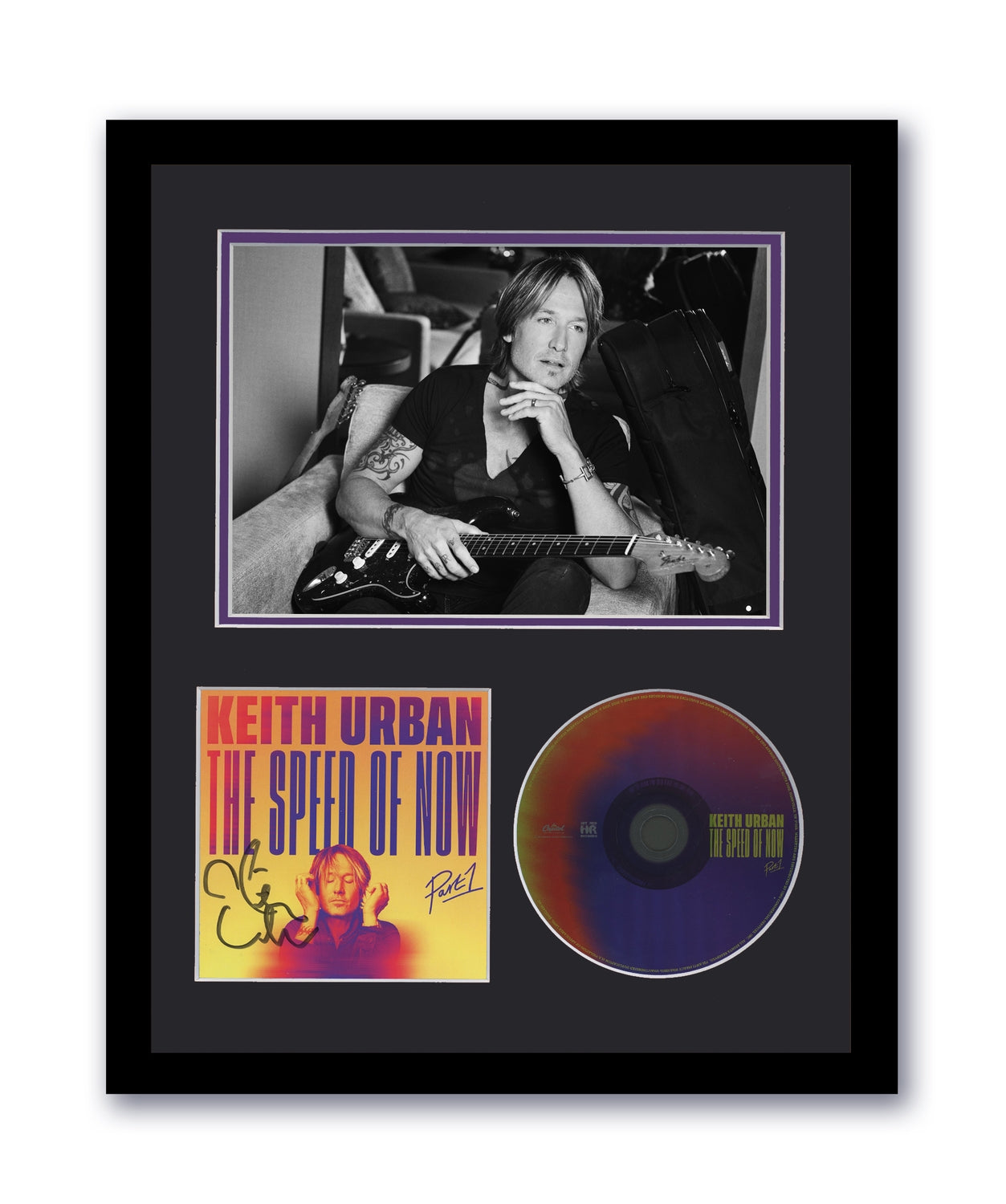 Keith Urban Autographed Signed 11x14 Framed CD Speed Of Now ACOA 7