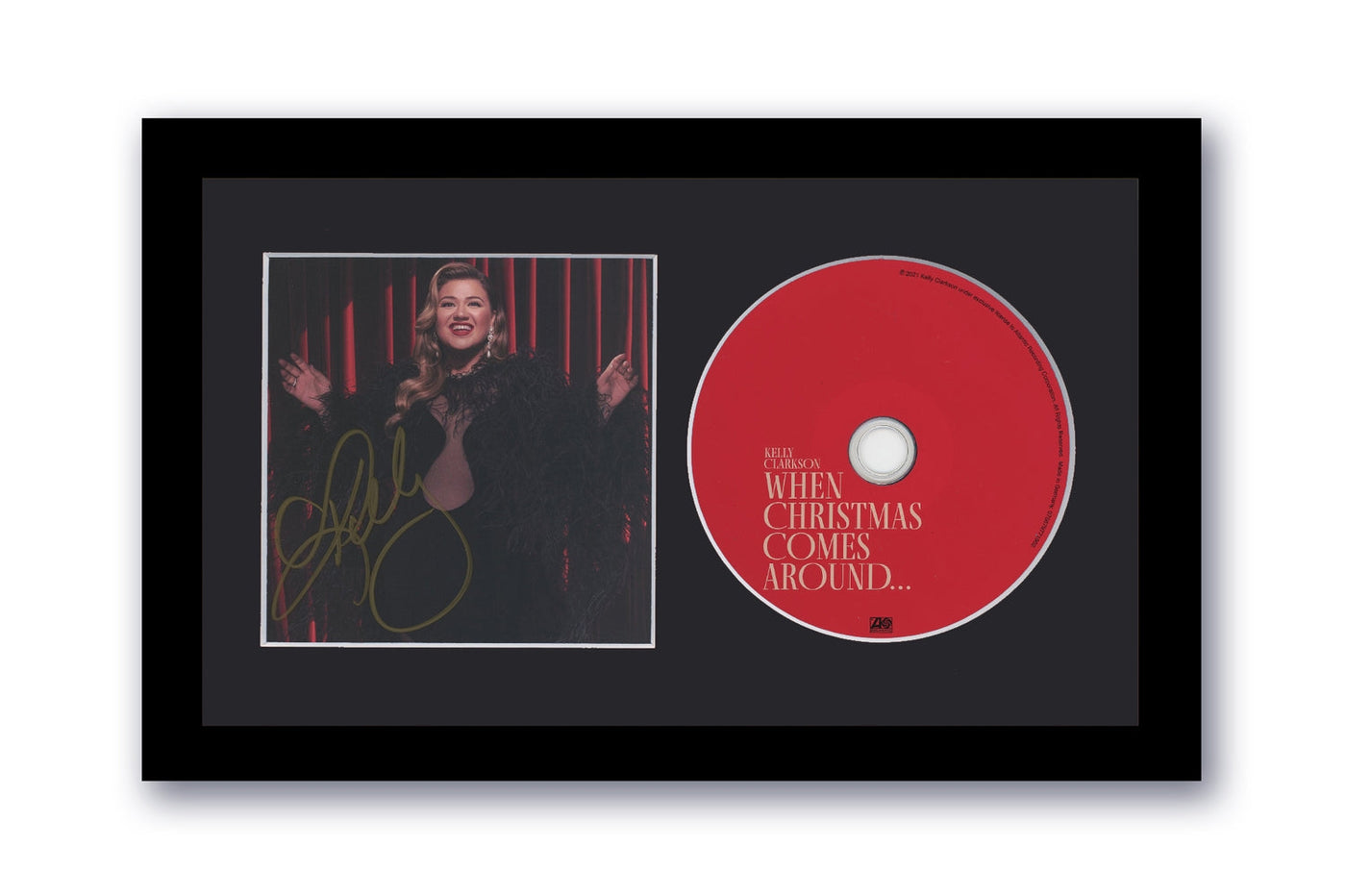 Kelly Clarkson Autographed Signed 7x12 Custom Framed CD Christmas ACOA