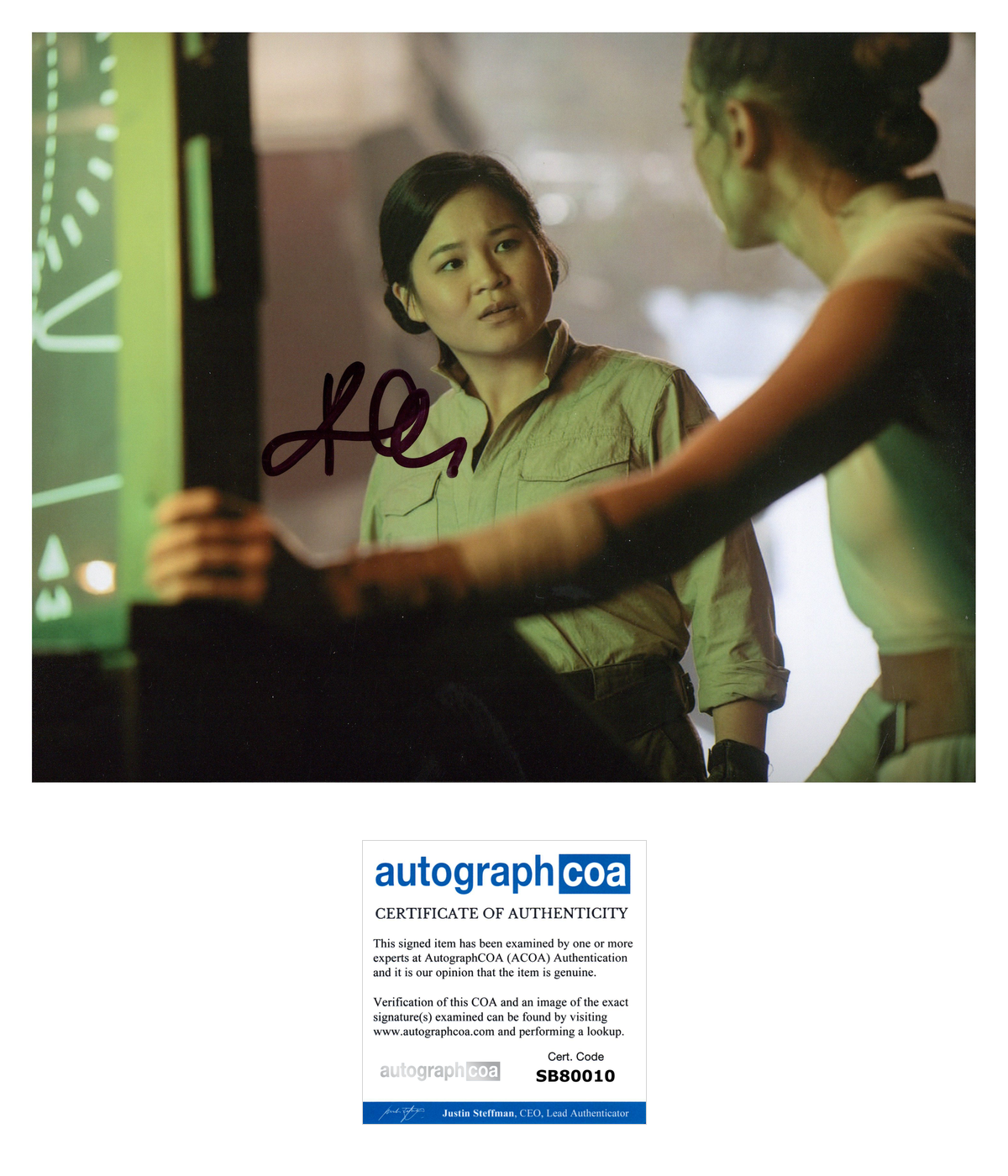 Kelly Marie Tran Signed 8x10 Photo Star Wars Rose Tico Autographed ACOA
