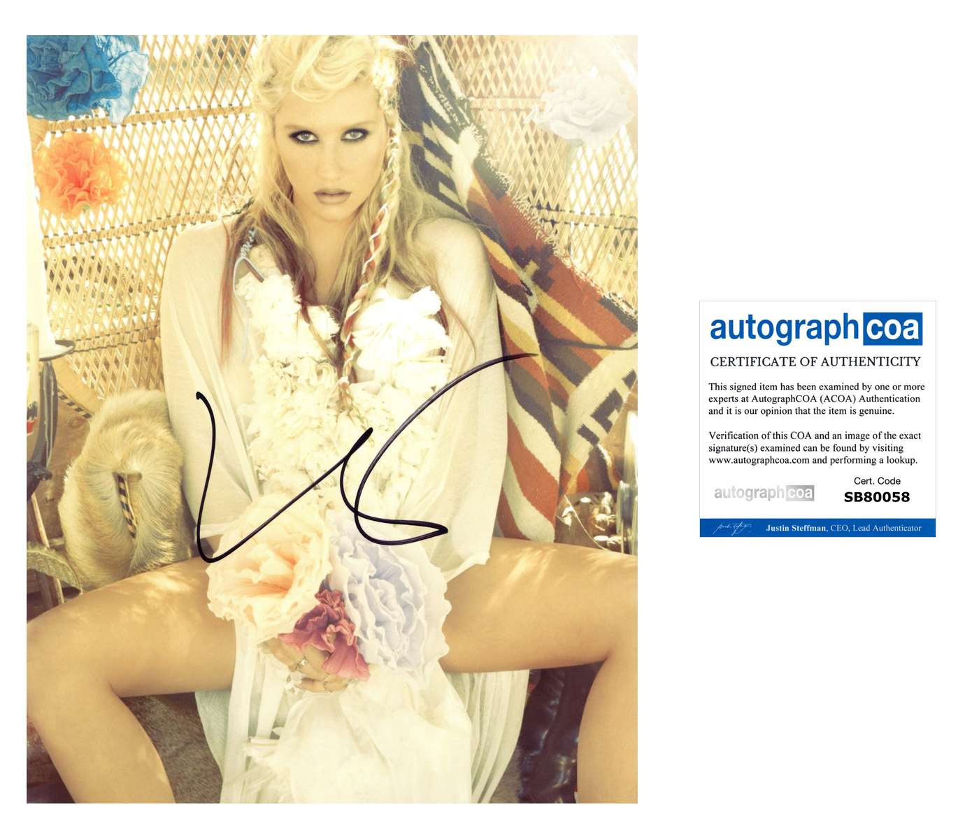 Kesha Signed 8x10 Photo Musician Autographed ACOA