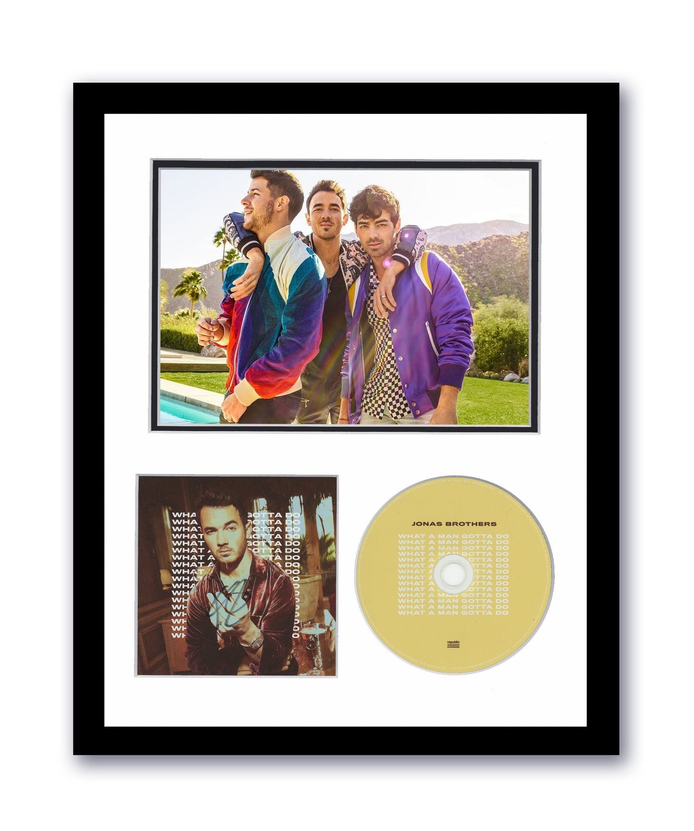 Kevin Jonas Brothers Autographed 11x14 Framed CD Photo What A Man Gotta Do ACOA 6