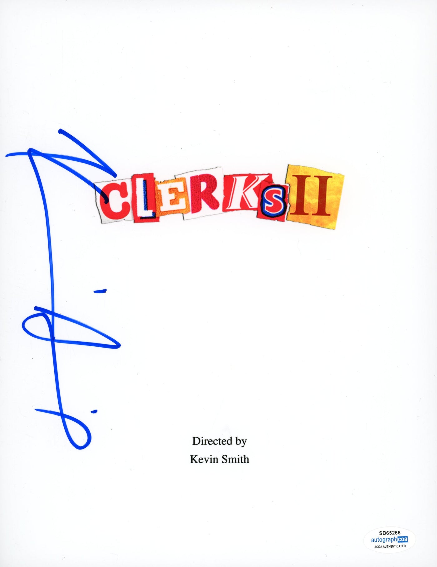 Kevin Smith Signed Clerks II Movie Script Cover Autographed ACOA