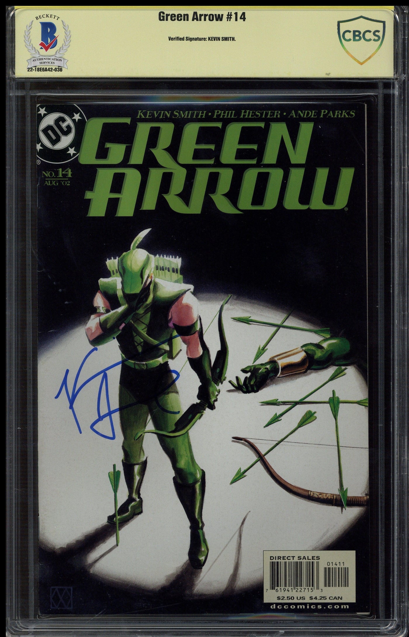 Kevin Smith Signed Green Arrow Comic Book Autographed CBCS Slabbed