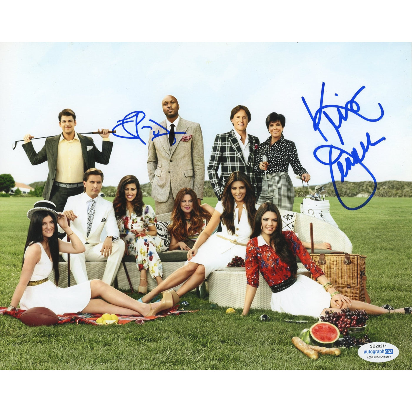 Kris Jenner and Lamar Odom Signed 8x10 Photo Kardashians Cast Autographed ACOA