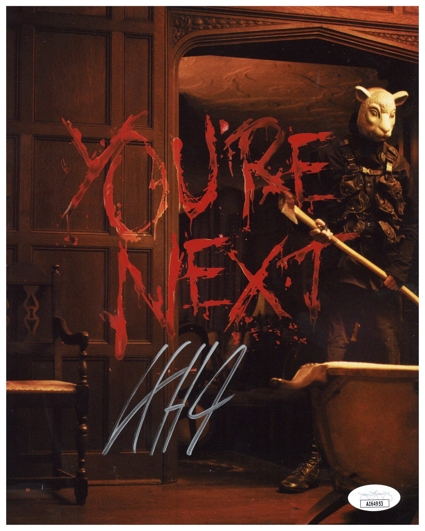 L.C. Holt Authentic Signed 8x10 Photo You're Next Horror Film Autographed JSA COA