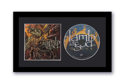 Lamb Of God Autographed Signed 7x12 Custom Framed CD Omens ACOA