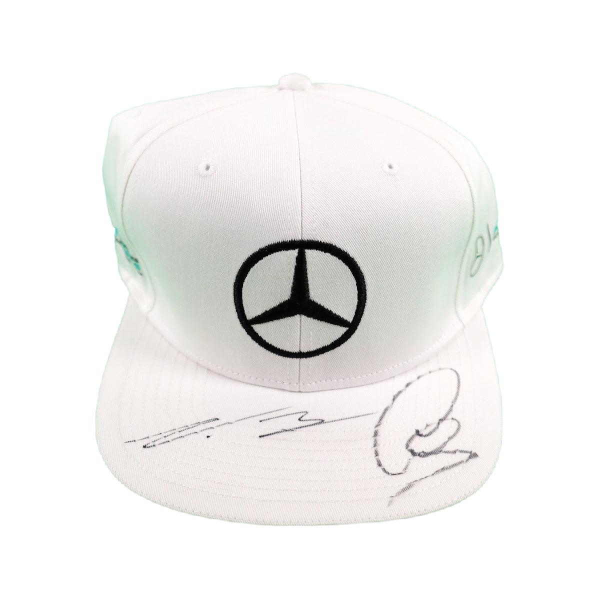 Lewis Hamilton and Valtteri Bottas Signed Mercedes Hat Autographed JSA COA
