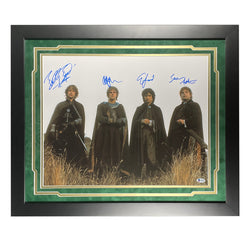 Image of Lord of the Rings Cast Signed 16x20 Photo Custom Framed BAS Full Letter