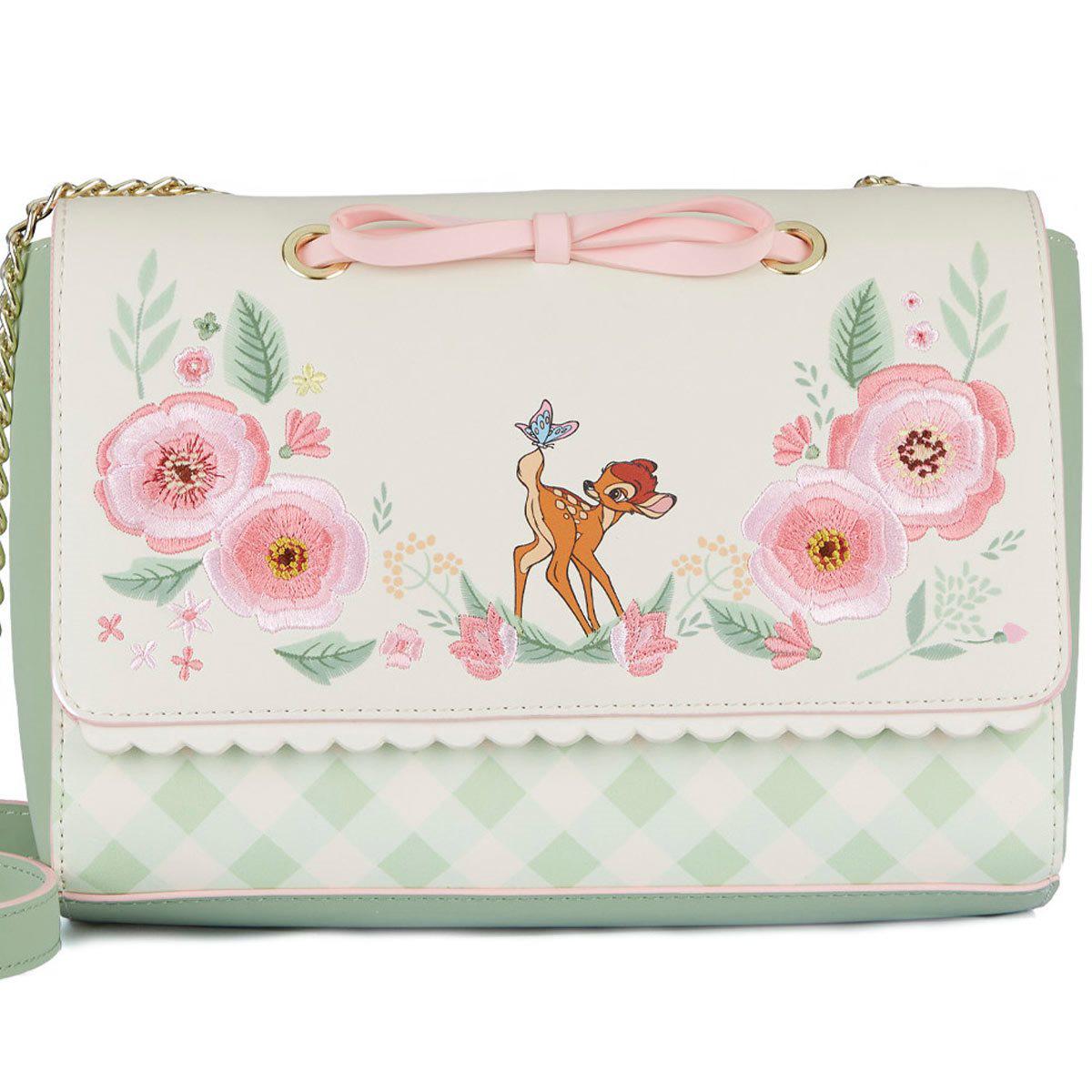 Loungefly Bambi Spring Time Gingham Crossbody Purse | Officially Licensed