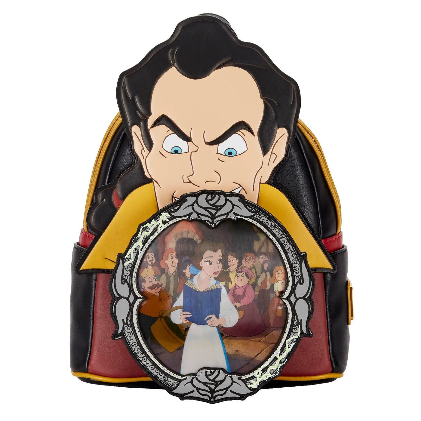 Loungefly DISNEY VILLAINS SCENE BEAUTY AND THE BEAST GASTON LENTICULAR MINI BACKPACK | Officially Licensed