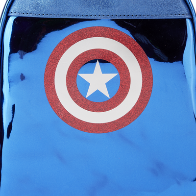 Loungefly Marvel Metallic Captain America Cosplay Mini Backpack | Officially Licensed