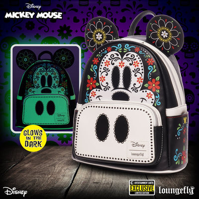 Loungefly Mickey Mouse Dia de los Muertos Sugar Skull Mickey Mini-Backpack