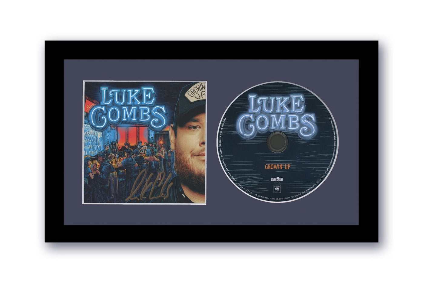 Luke Combs Autographed Signed 7x12 Custom Framed CD Growin' Up ACOA