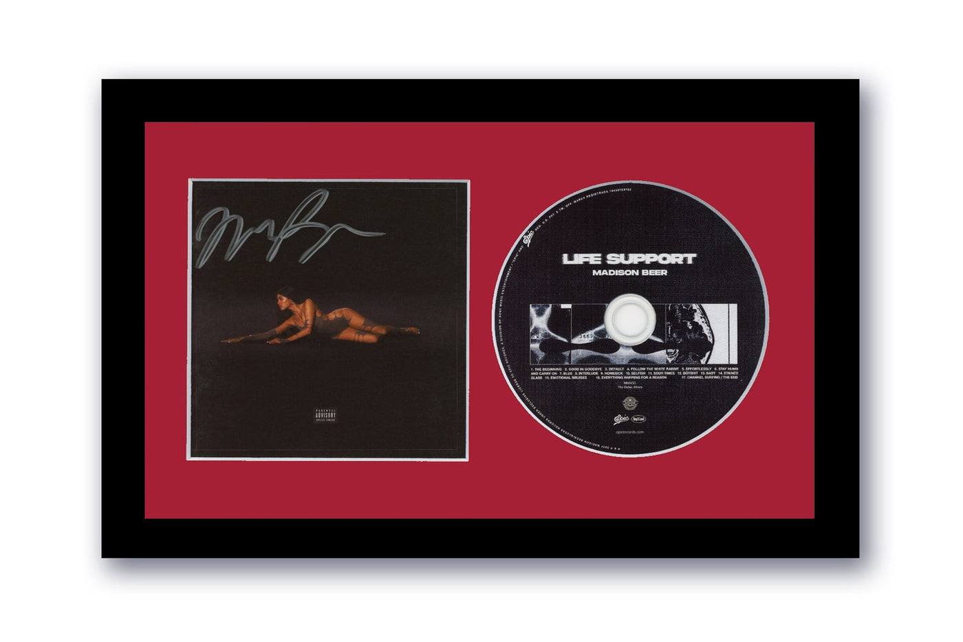 Madison Beer Autographed Signed 7x12 Custom Framed CD Life Support ACOA 2