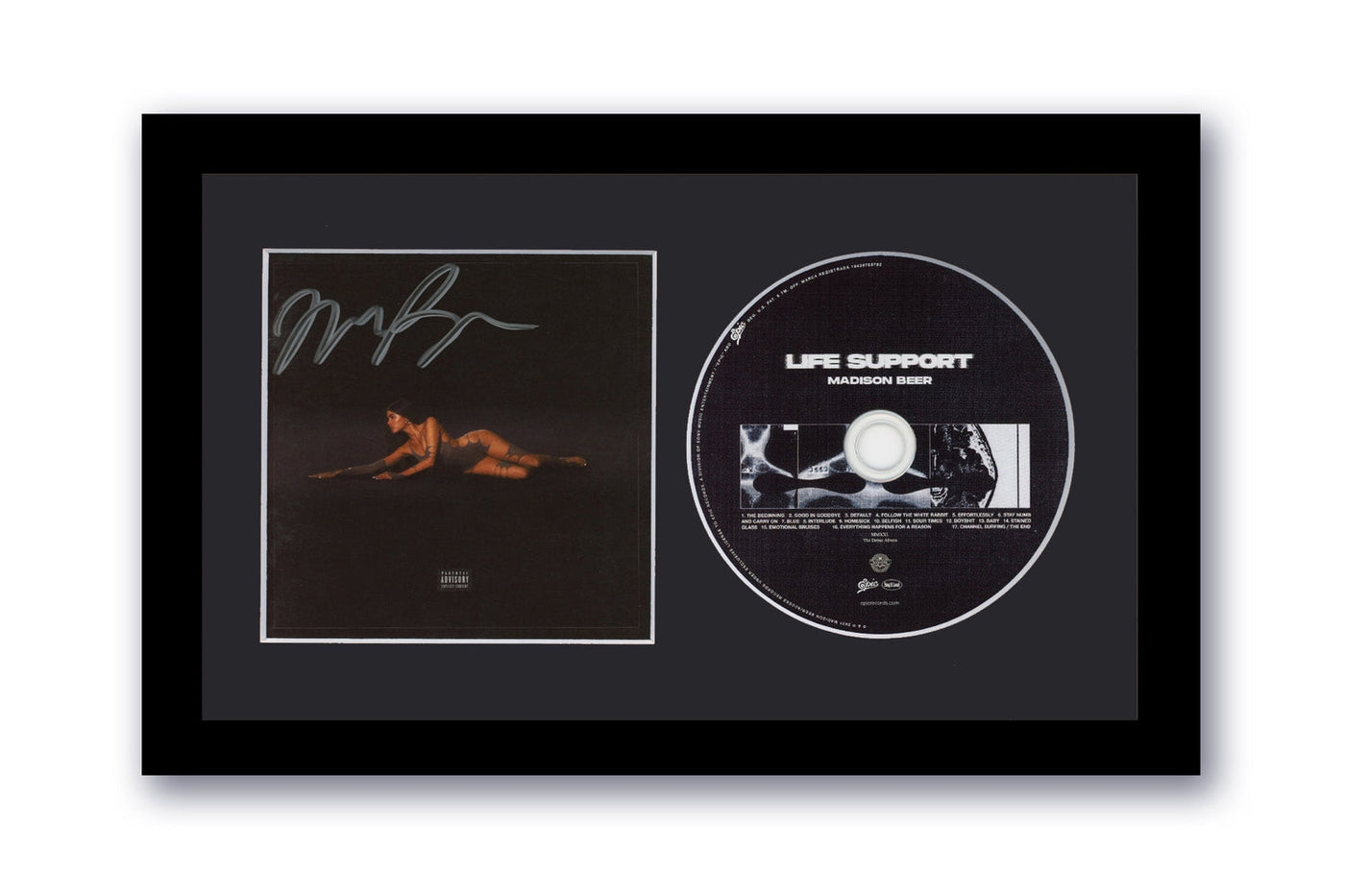 Madison Beer Autographed Signed 7x12 Custom Framed CD Life Support ACOA 3