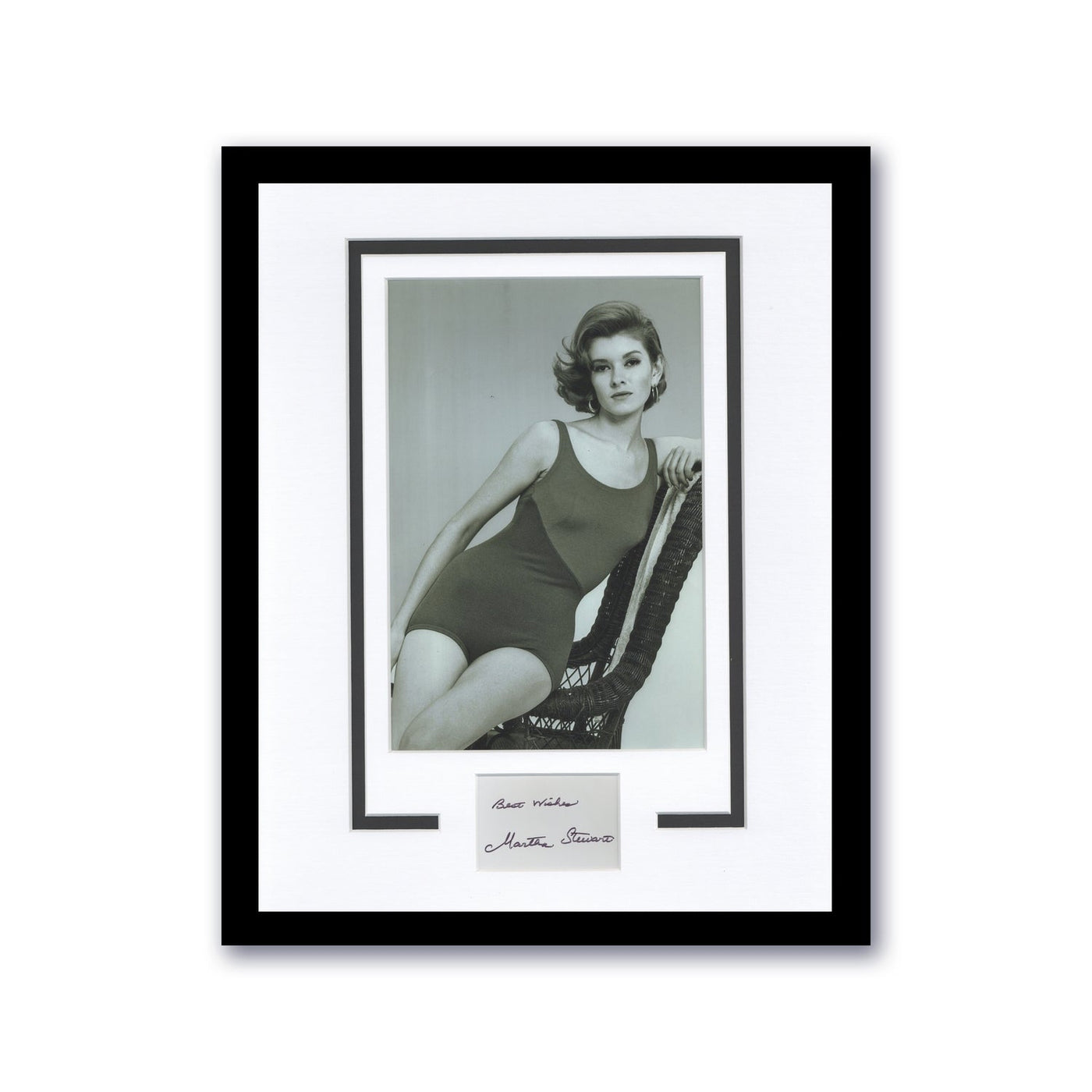 Martha Stewart Autographed Signed 11x14 Framed Photo Young Modeling B&W ACOA