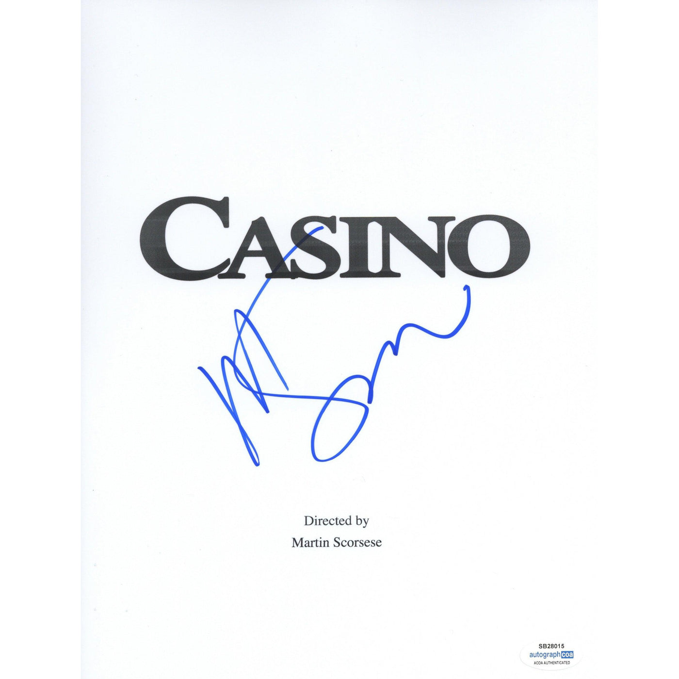 Martin Scorsese Signed Movie Script Cover Casino Autographed ACOA