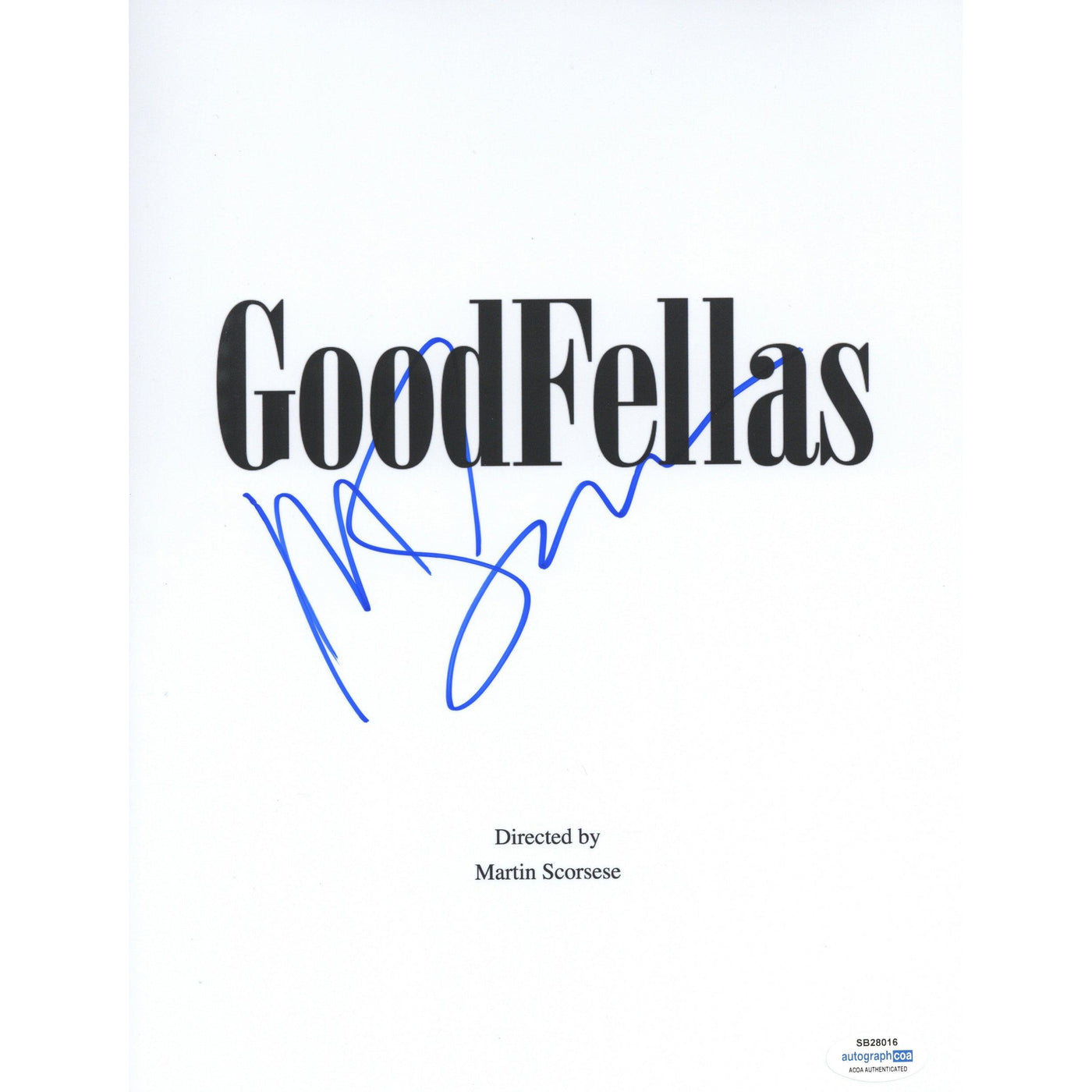 Martin Scorsese Signed Movie Script Cover Goodfellas Autographed ACOA