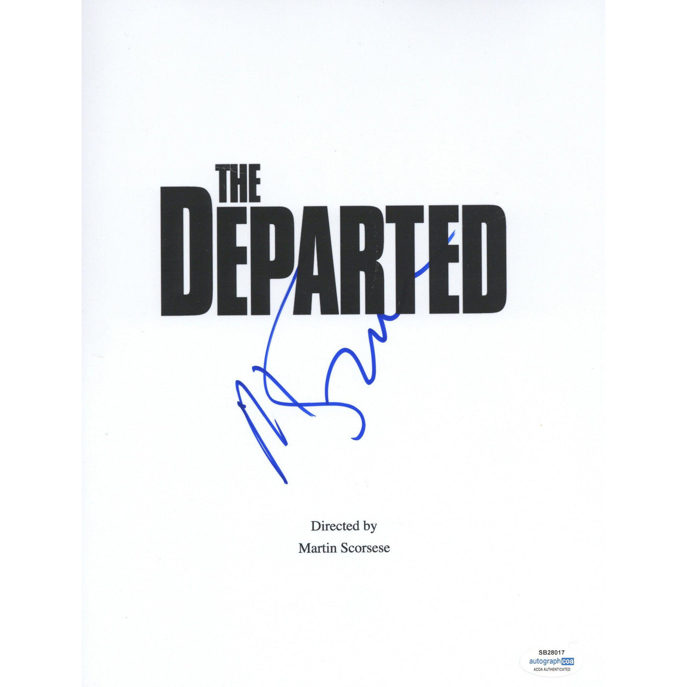 Martin Scorsese Signed Movie Script Cover The Departed Autographed ACOA