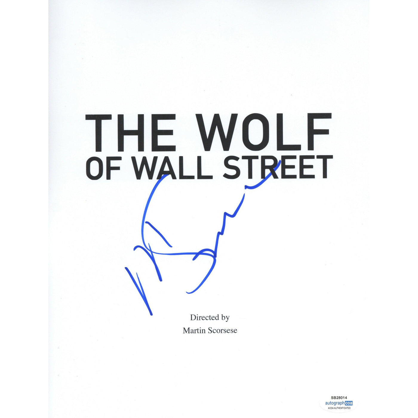 Martin Scorsese Signed Movie Script Cover The Wolf Of Wall Street Autographed ACOA