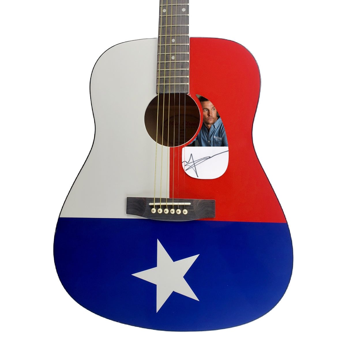 Matthew McConaughey Autographed Signed Texas Flag Acoustic Guitar ACOA