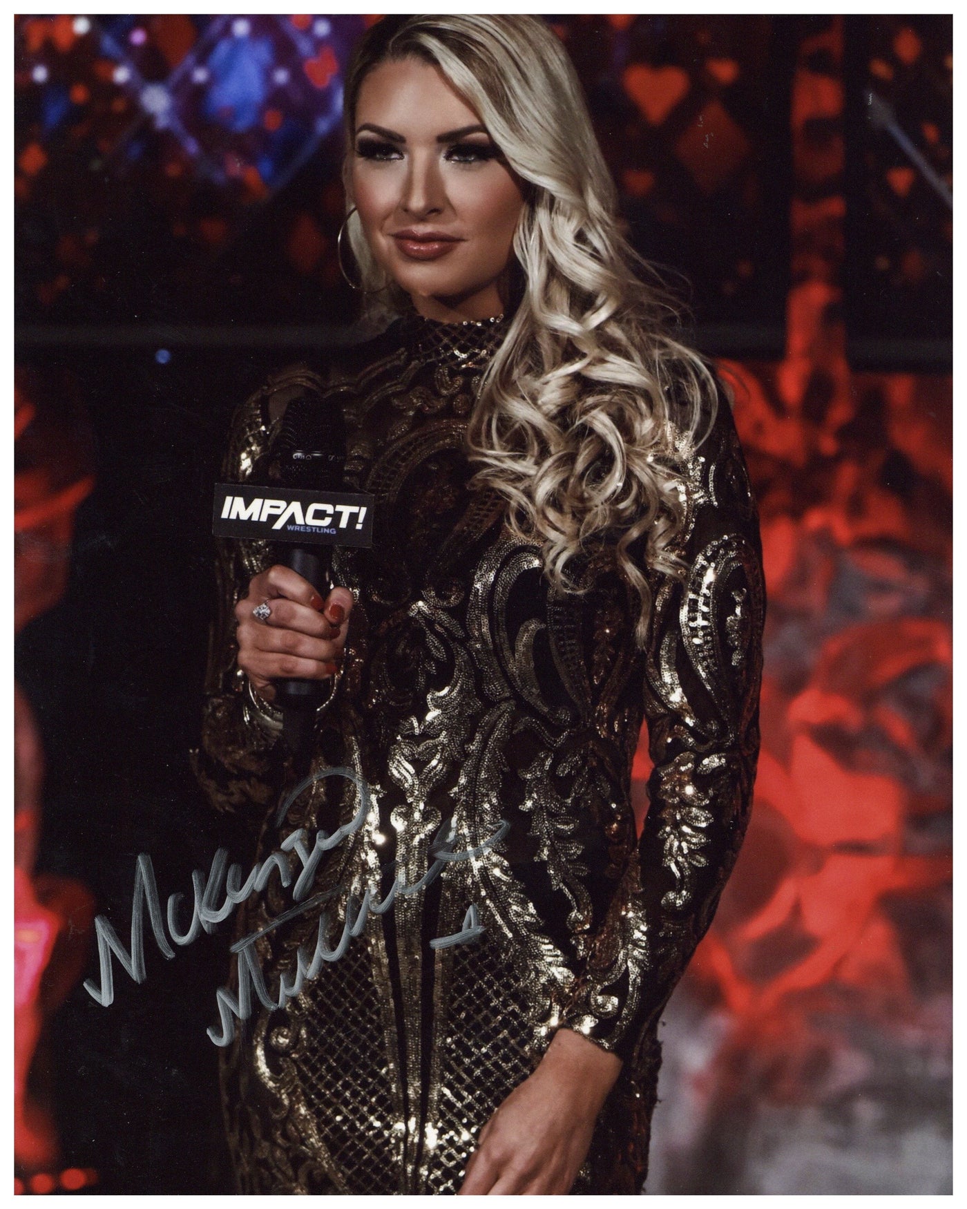 McKenzie Mitchell Signed NXT Announcer 8x10 Photo WWE Wrestler Zobie COA