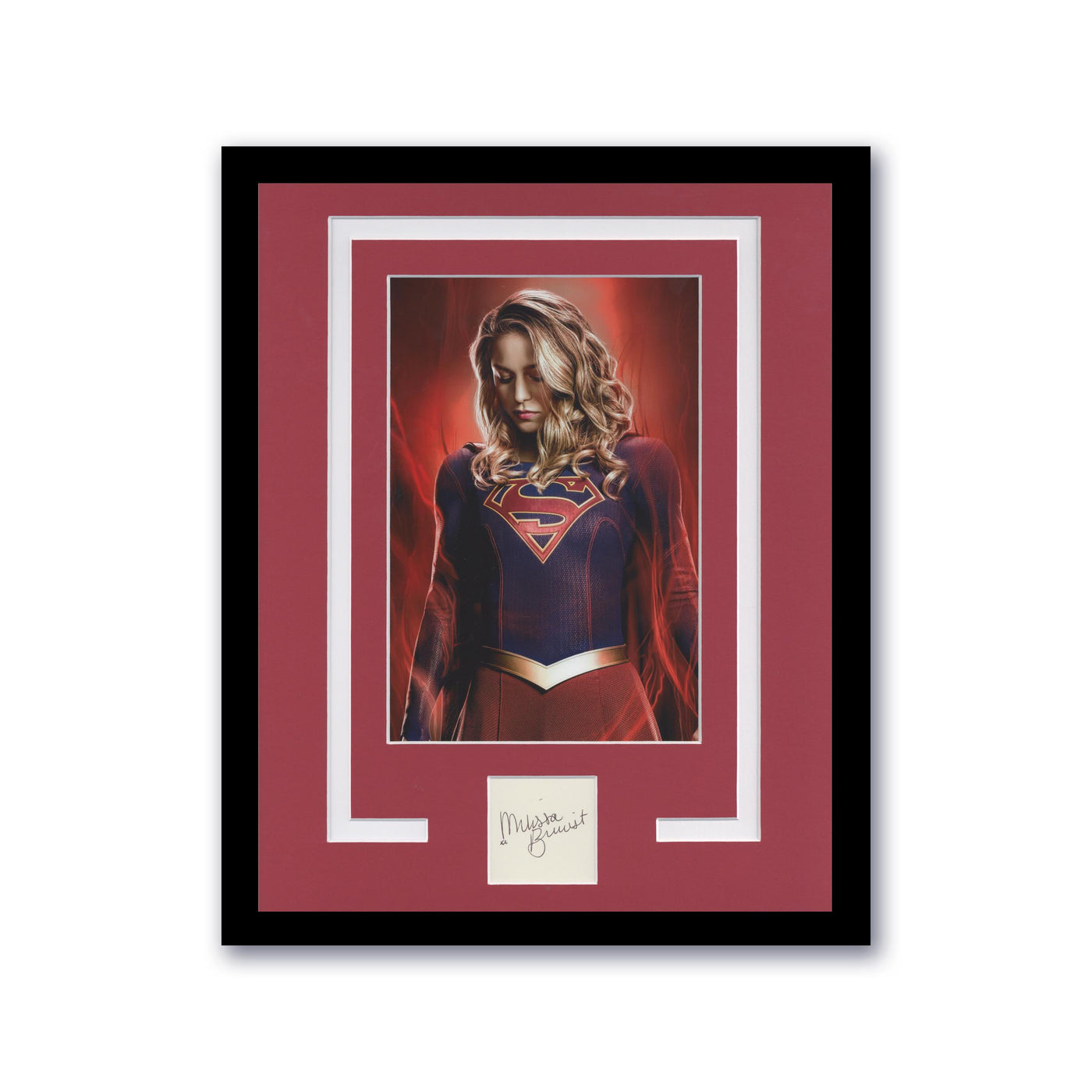 Melissa Benoist Signed Cut Custom Framed 11x14 Supergirl Autographed ACOA 3