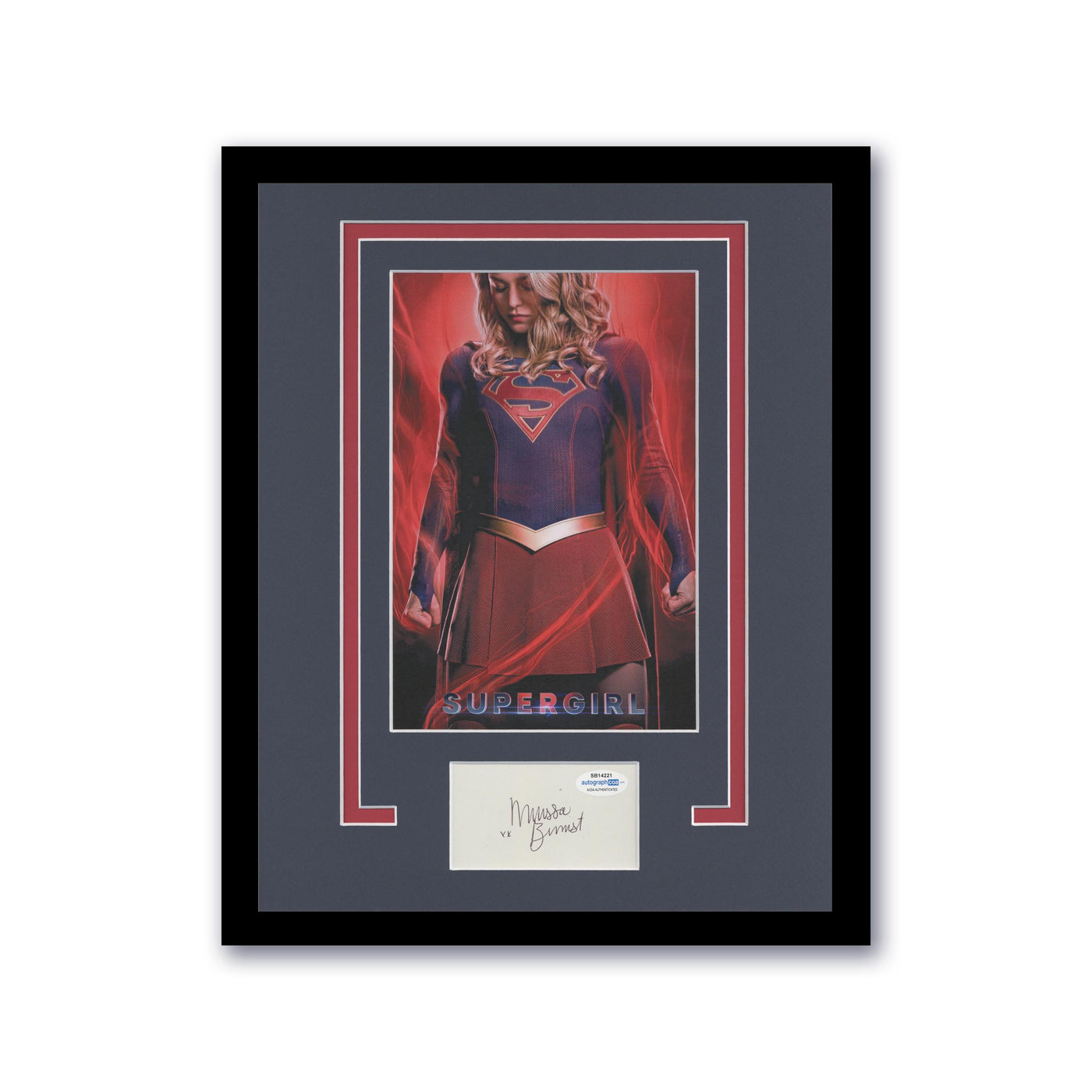 Melissa Benoist Signed Cut Custom Framed 11x14 Supergirl Autographed ACOA