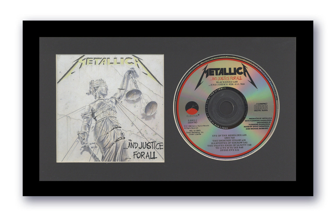 Metallica Custom Framed CD Photo Art And Justice For All Metal 80s 90s