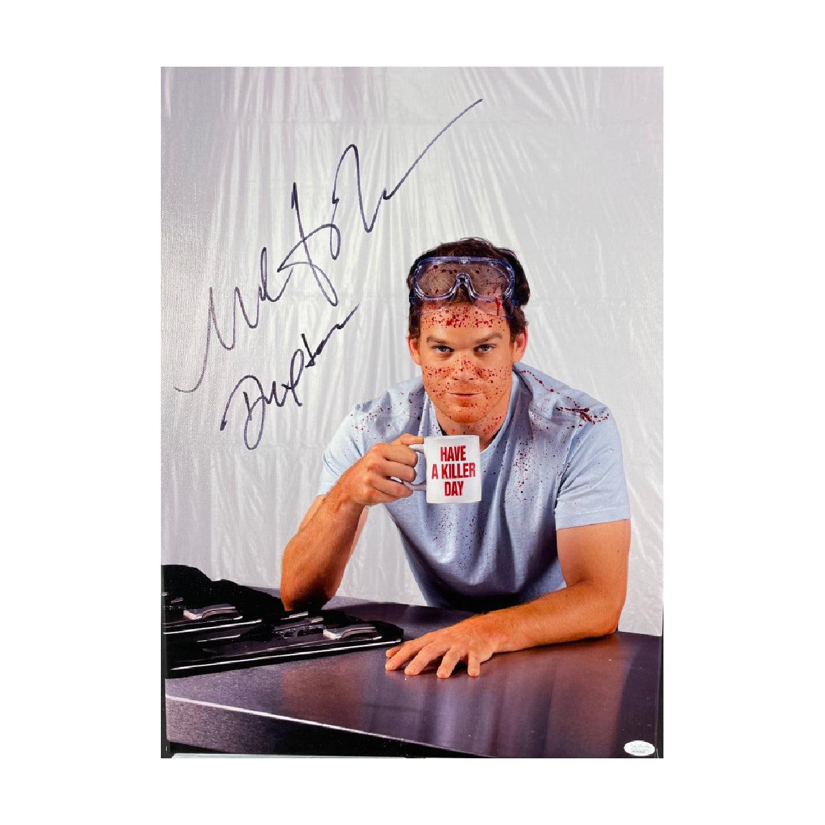Michael C. Hall Autographed 18x24 Skretched Canvas Dexter Signed JSA COA 3