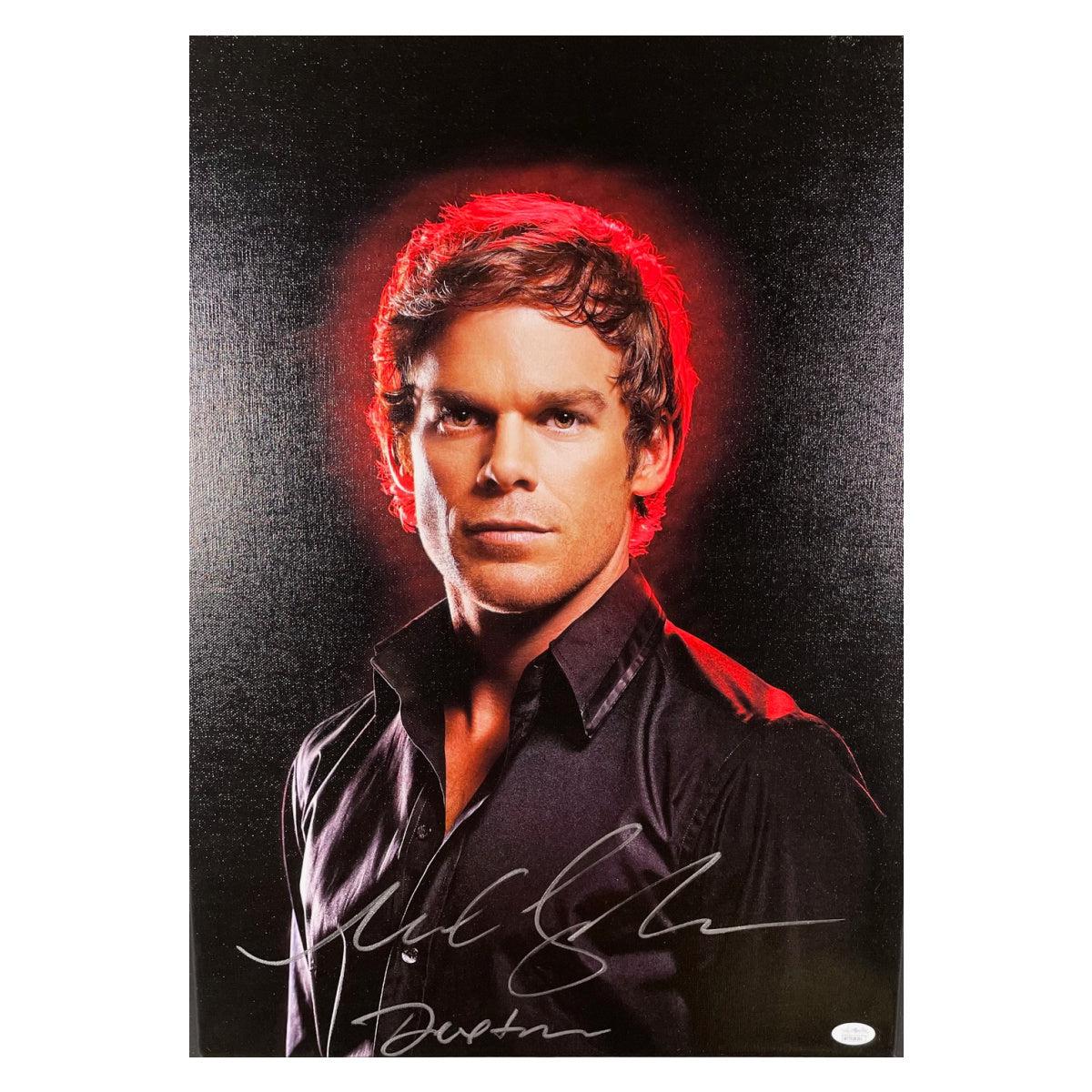 Michael C. Hall Autographed 18x24 Skretched Canvas Dexter Signed JSA COA 4