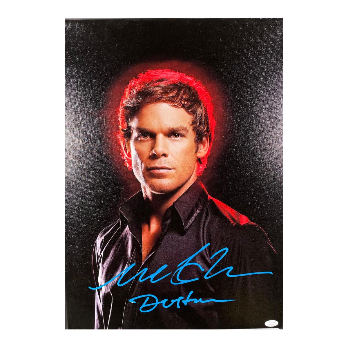 Michael C. Hall Autographed 18x24 Skretched Canvas Dexter Signed JSA COA 6
