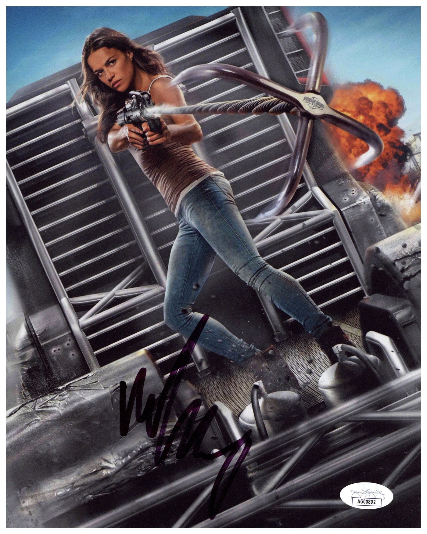 Michelle Rodriguez Signed 8x10 Photo Fast and the Furious Autographed JSA COA