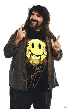Image of Mick Foley Signed 11x17 Photo WWE Hall of Fame Mankind Cactus Jack Dude Love JSA